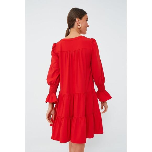 Tuckernuck Kenzo Dress Size XS Red Mini Long Sleeve Pomander Place - Picture 8 of 16